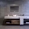 LED tükör - fényerő + színhőfok állítás + páramentesítő + óra - 75 x 100 cm