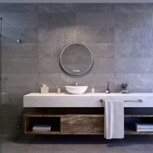 Welland Luxury-Line G783 LED tükör - fényerő + színhőfok állítás + páramentesítő + óra - Ø 60 cm