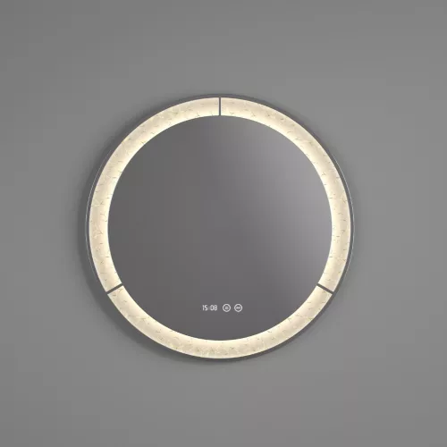 Welland Type-E33 LED tükör - LED tükör - fényerő + színhőfok állítás + páramentesítő + óra - Ø 60 cm