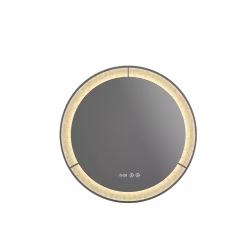 Welland Type-E33 LED tükör - LED tükör - fényerő + színhőfok állítás + páramentesítő + óra - Ø 60 cm