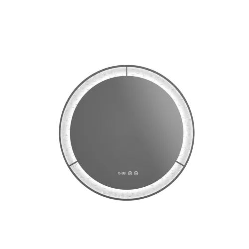 Welland Type-E33 LED tükör - LED tükör - fényerő + színhőfok állítás + páramentesítő + óra - Ø 60 cm