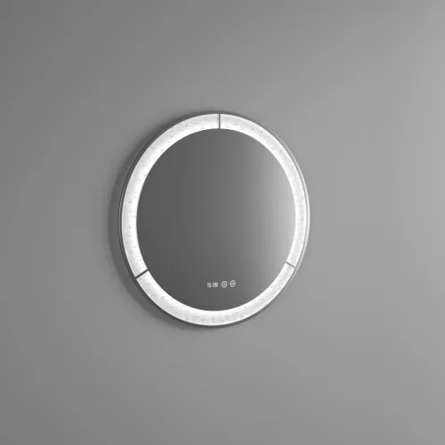 Welland Type-E33 LED tükör - LED tükör - fényerő + színhőfok állítás + páramentesítő + óra - Ø 60 cm