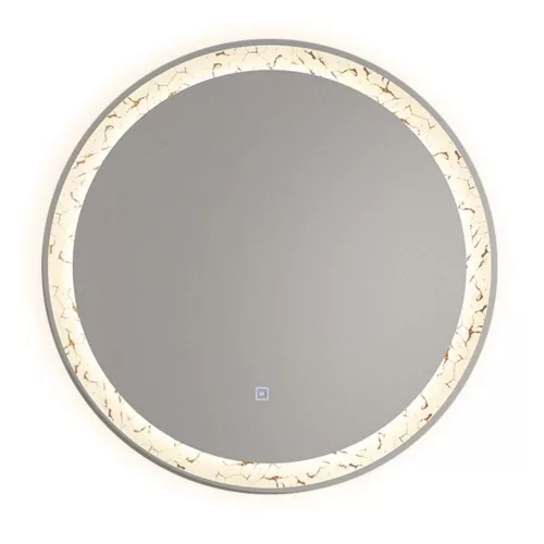 Welland Carrara LED tükör - LED tükör - fényerő + színhőfok állítás + páramentesítő + óra - Ø 60 cm