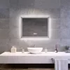 Welland Type-28 LED tükör - fényerő + színhőfok állítás + páramentesítő + óra  - 80 x 60 cm