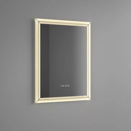 Welland Type-E05 LED tükör - LED tükör - fényerő + színhőfok állítás + páramentesítő + óra - 60 x 80 cm