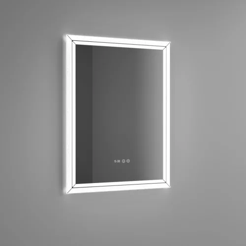 Welland Type-E05 LED tükör - LED tükör - fényerő + színhőfok állítás + páramentesítő + óra - 60 x 80 cm