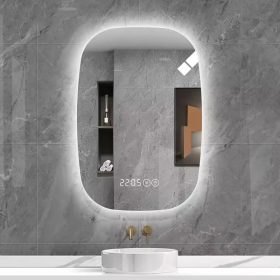   Welland Type-1T LED tükör - fényerő + színhőfok állítás + páramentesítő + óra - 60 x 88 cm