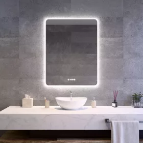   Welland Luxury-Line Jinzor LED tükör - fényerő + színhőfok állítás + páramentesítő + óra - 70 x 90 cm