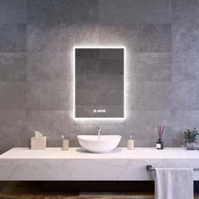   Welland Luxury-Line Sidlux LED tükör - fényerő + színhőfok állítás + páramentesítő + óra - 50 x 70 cm