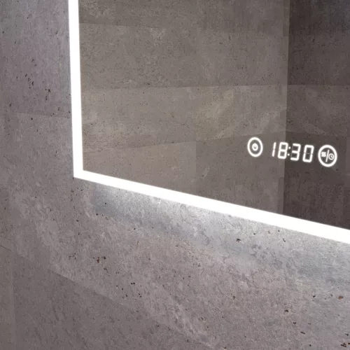 Welland Luxury-Line Sidlux LED tükör - fényerő + színhőfok állítás + páramentesítő + óra - 50 x 70 cm