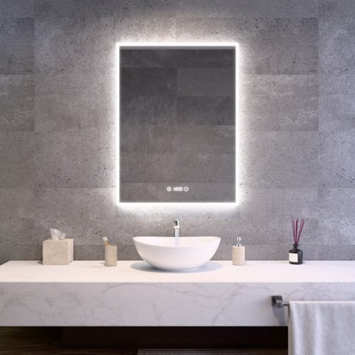 Welland Luxury-Line G770 LED tükör - fényerő + színhőfok állítás + páramentesítő + óra - 60 x 80 cm