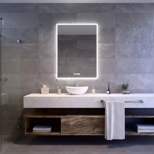 Welland Luxury-Line G772 LED tükör - fényerő + színhőfok állítás + óra - 75 x 100 cm