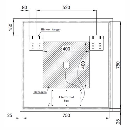 Welland Luxury-Line G772 LED tükör - fényerő + színhőfok állítás + óra - 80 x 80 cm