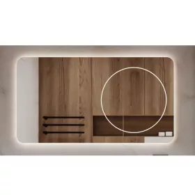 Welland Luxury-Line Golf LED tükör - fényerő + színhőfok állítás + kozmetikai tükör + páramentesítő + óra - 120 x 75 cm