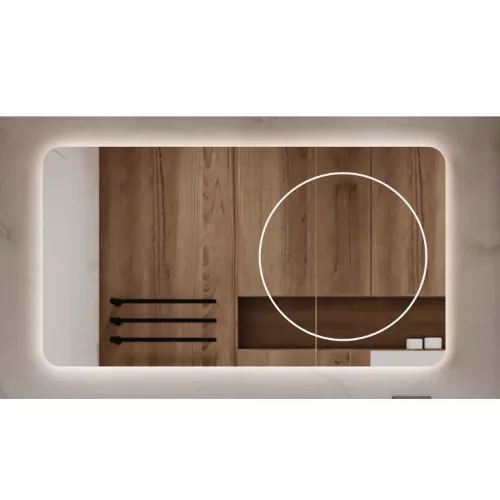 Welland Luxury-Line Golf LED tükör - fényerő + színhőfok állítás + kozmetikai tükör + páramentesítő + óra - 120 x 75 cm