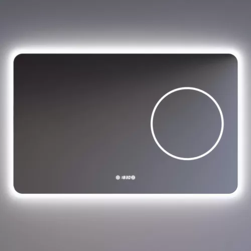 Welland Luxury-Line Golf LED tükör - fényerő + színhőfok állítás + kozmetikai tükör + páramentesítő + óra - 120 x 75 cm