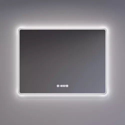 Welland Hugo LED tükör - fényerő + színhőfok állítás + páramentesítő + óra - 80 x 60 cm