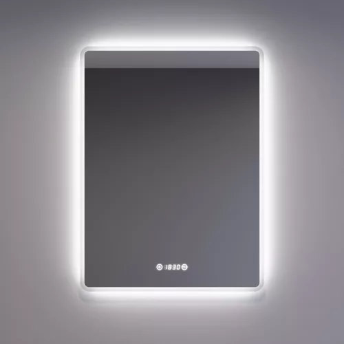 Welland Hugo LED tükör - fényerő + színhőfok állítás + páramentesítő + óra - 60 x 80 cm