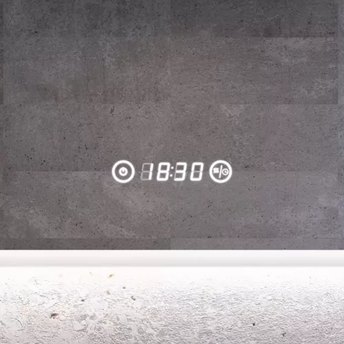 Welland Hugo LED tükör - fényerő + színhőfok állítás + páramentesítő + óra - 60 x 80 cm