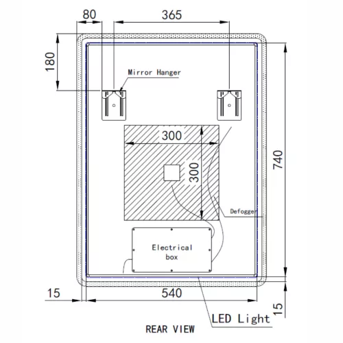 Welland Hugo LED tükör - fényerő + színhőfok állítás + páramentesítő + óra - 60 x 80 cm