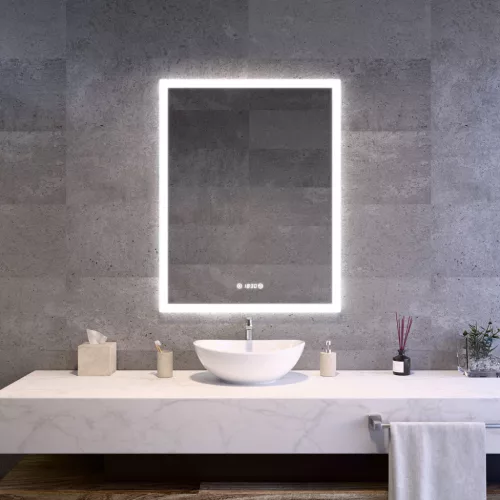 Welland Luxury-Line G799 LED tükör - fényerő + színhőfok állítás + páramentesítő + óra - 60 x 80 cm