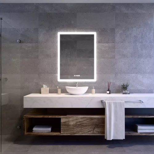 Welland Luxury-Line G799 LED tükör - fényerő + színhőfok állítás + páramentesítő + óra - 60 x 80 cm