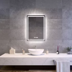  Welland Type-20V LED tükör - fényerő + színhőfok állítás + páramentesítő + óra - 50 x 70 cm