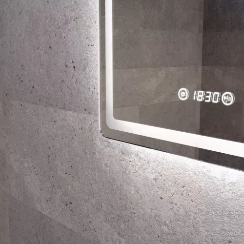 Welland Type-20V LED tükör - fényerő + színhőfok állítás + páramentesítő + óra - 50 x 70 cm