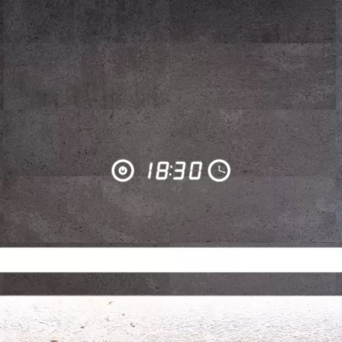 Welland Type-20V LED tükör - fényerő + színhőfok állítás + óra - 60 x 80 cm