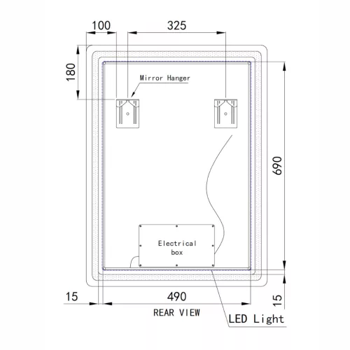 Welland Type-20V LED tükör - fényerő + színhőfok állítás + óra - 60 x 80 cm