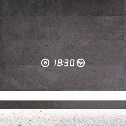 Welland Type-20V LED tükör - fényerő + színhőfok állítás + páramentesítő + óra - 60 x 80 cm