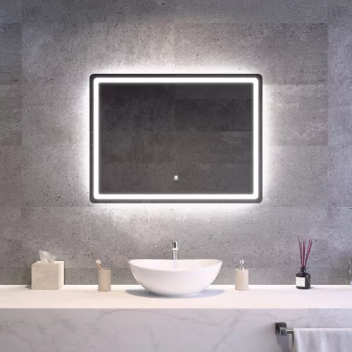 Welland Type-20H LED tükör - fényerő + színhőfok állítás + szenzoros kapcsoló + páramentesítő - 80 x 60 cm