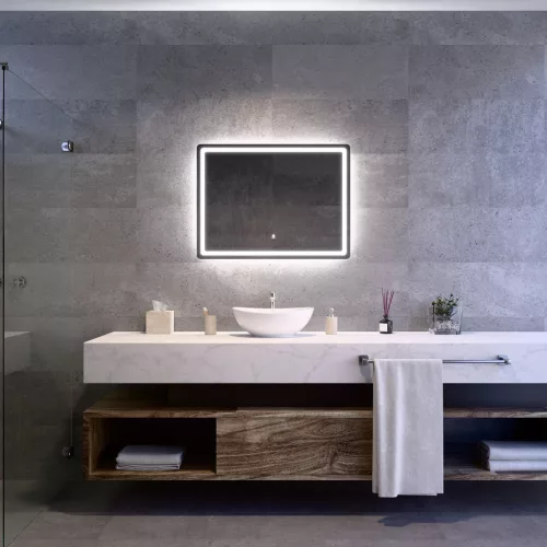 Welland Type-20H LED tükör - fényerő + színhőfok állítás + szenzoros kapcsoló + páramentesítő - 80 x 60 cm