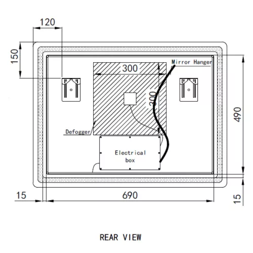 Welland Type-20H LED tükör - fényerő + színhőfok állítás + szenzoros kapcsoló + páramentesítő - 80 x 60 cm