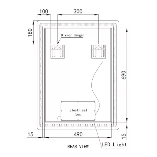 Welland Type-20V LED tükör - fényerő + színhőfok állítás - 60 x 80 cm