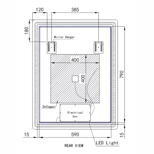 Welland Type-20V LED tükör - fényerő + színhőfok állítás + páramentesítő + óra - 70 x 90 cm