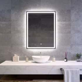 Welland Type-20V LED tükör - fényerő + színhőfok állítás + páramentesítő + óra - 70 x 90 cm