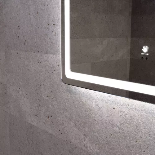 Welland Type-20V LED tükör - fényerő + színhőfok állítás + páramentesítő + óra - 70 x 90 cm