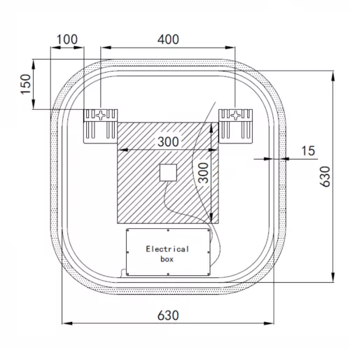 Welland Formia LED tükör - fényerő + színhőfok állítás + páramentesítő + óra - 70 x 70 cm