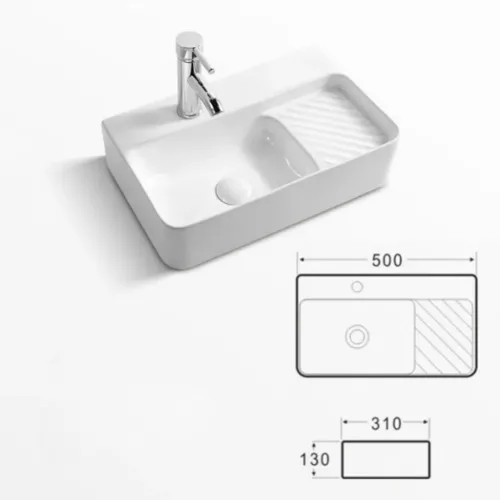 Welland T-179-50 pultra építhető mosdókagyló - 50 x 31 cm