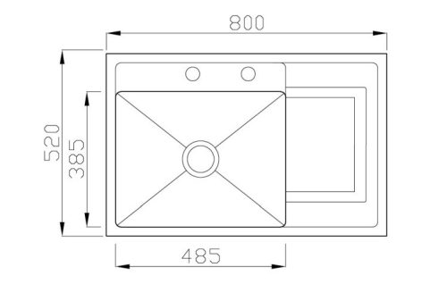 Vancouver V80-52C Gránit mosogató + Csap + Adagoló (fekete)
