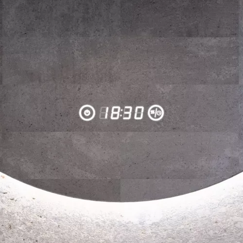 Welland Zoey LED tükör - fényerő + színhőfok állítás + óra - Ø 60 cm