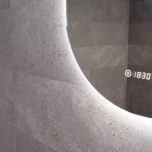 Welland Zoey LED tükör - fényerő + színhőfok állítás + óra - Ø 60 cm