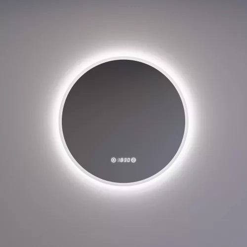 Welland Alpha LED tükör - fényerő + színhőfok állítás + páramentesítő + óra - Ø 60 cm