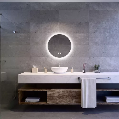 Welland Alpha LED tükör - fényerő + színhőfok állítás + páramentesítő - Ø 60 cm