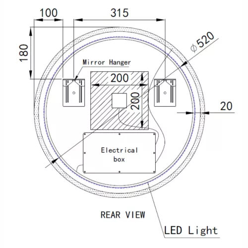 Welland Alpha LED tükör - fényerő + színhőfok állítás + páramentesítő - Ø 60 cm