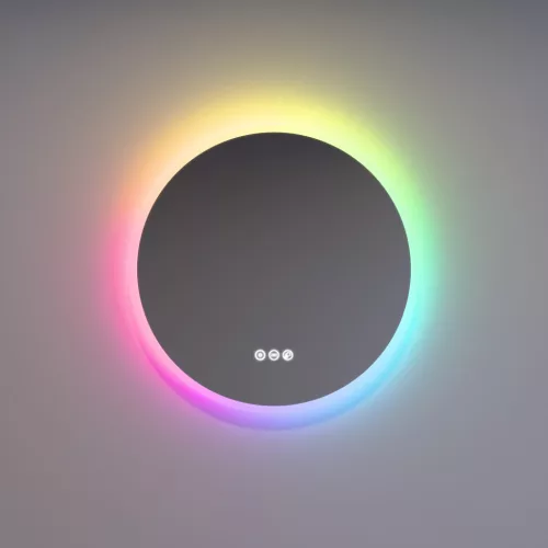 Welland Alpha LED tükör - fényerő + színhőfok állítás - 16 háttérszín - Ø 60 cm