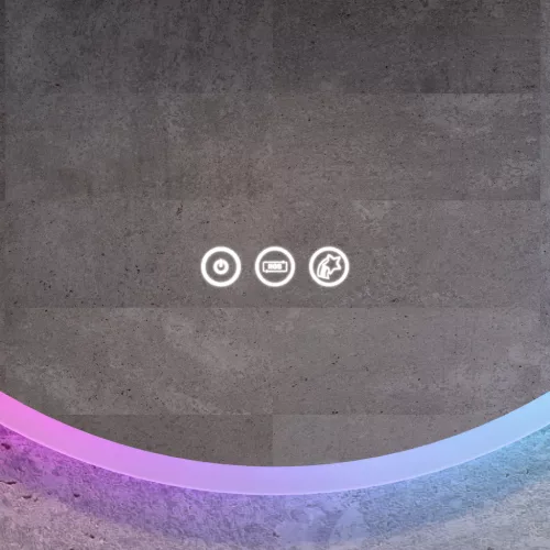 Welland Alpha LED tükör - fényerő + színhőfok állítás - 16 háttérszín - Ø 60 cm