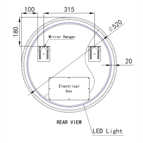 Welland Alpha LED tükör - fényerő + színhőfok állítás - Ø 60 cm