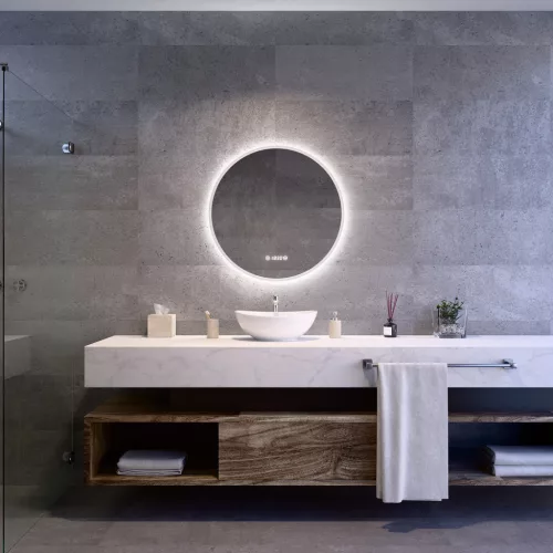 Welland Alpha LED tükör - fényerő + színhőfok állítás - Ø 70 cm